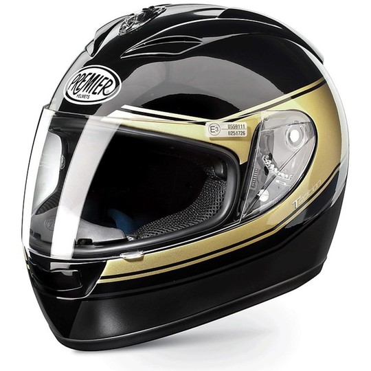 Motorradhelm Integral Premier Anniversary T Style Black-Gold-Färbung TT10 