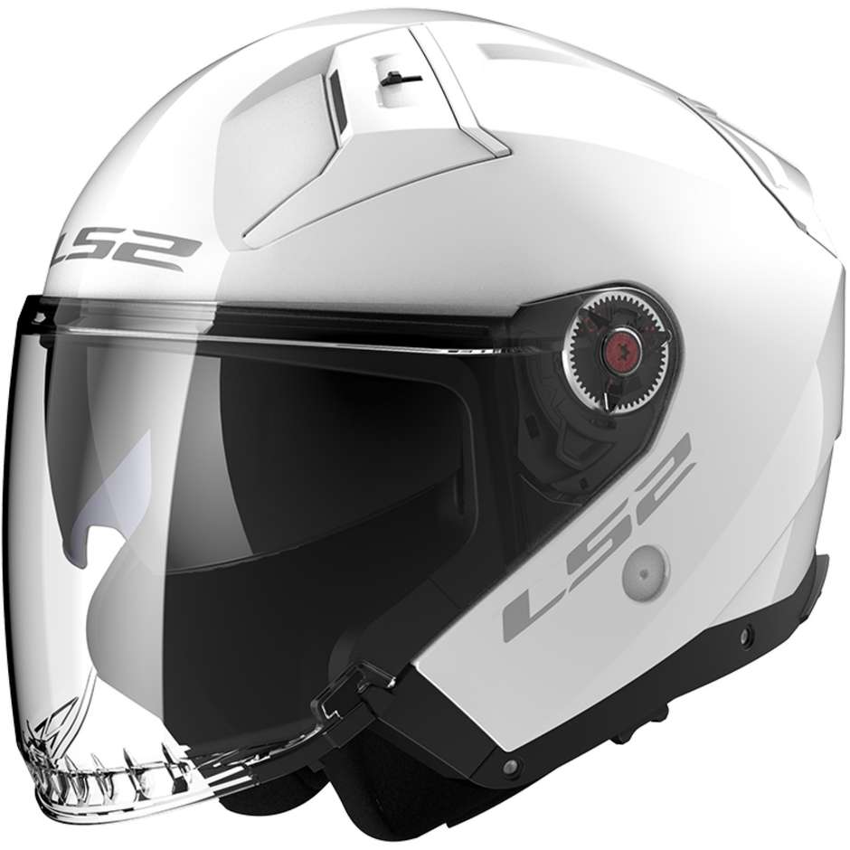 Motorradhelm Jet Carbon Ls2 OF603 INFINITY 2 Solid White