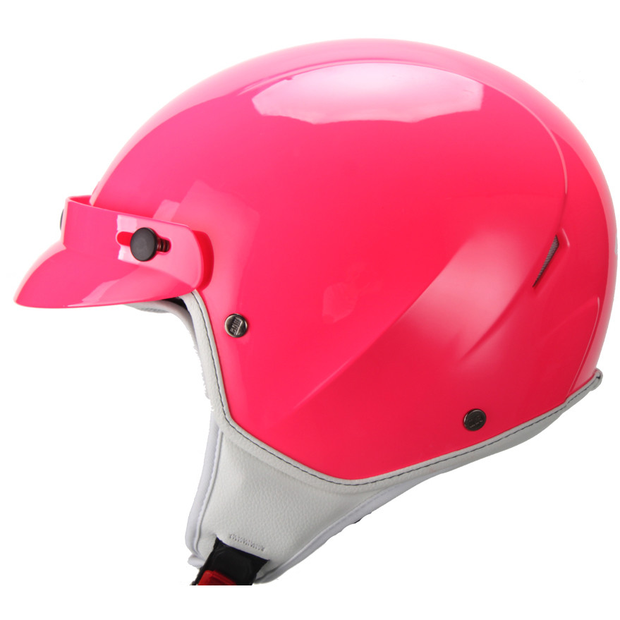 Motorradhelm Jet CGM 204S Cuba Smile Pink Fluo mit Aufklebern