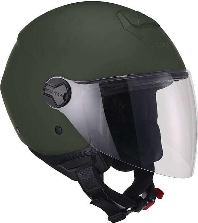 CGM Herren Florence Mono Helm – Weiß, Demi-Jet Mit Langem Visier