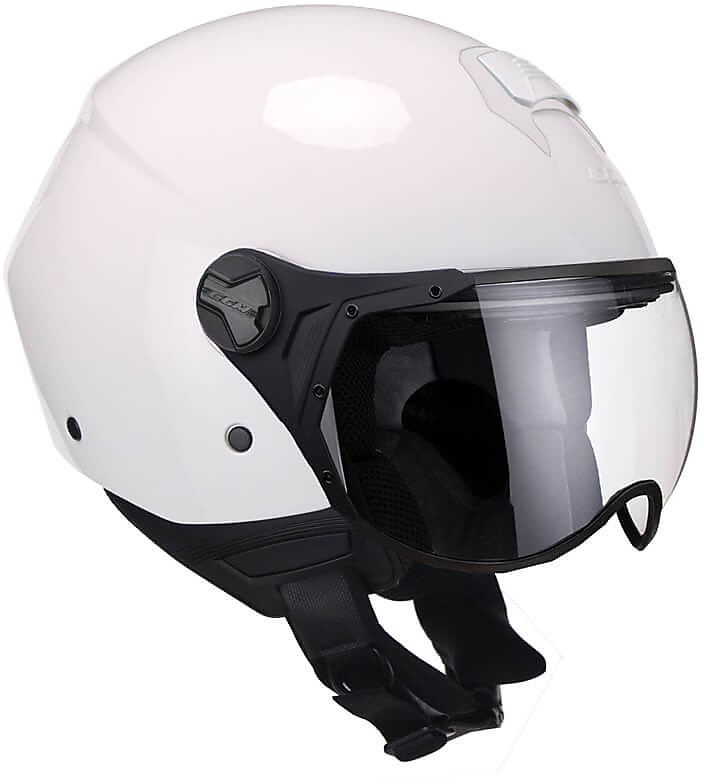 CGM Herren Florence Mono Helm – Weiß, Demi-Jet Mit Langem Visier