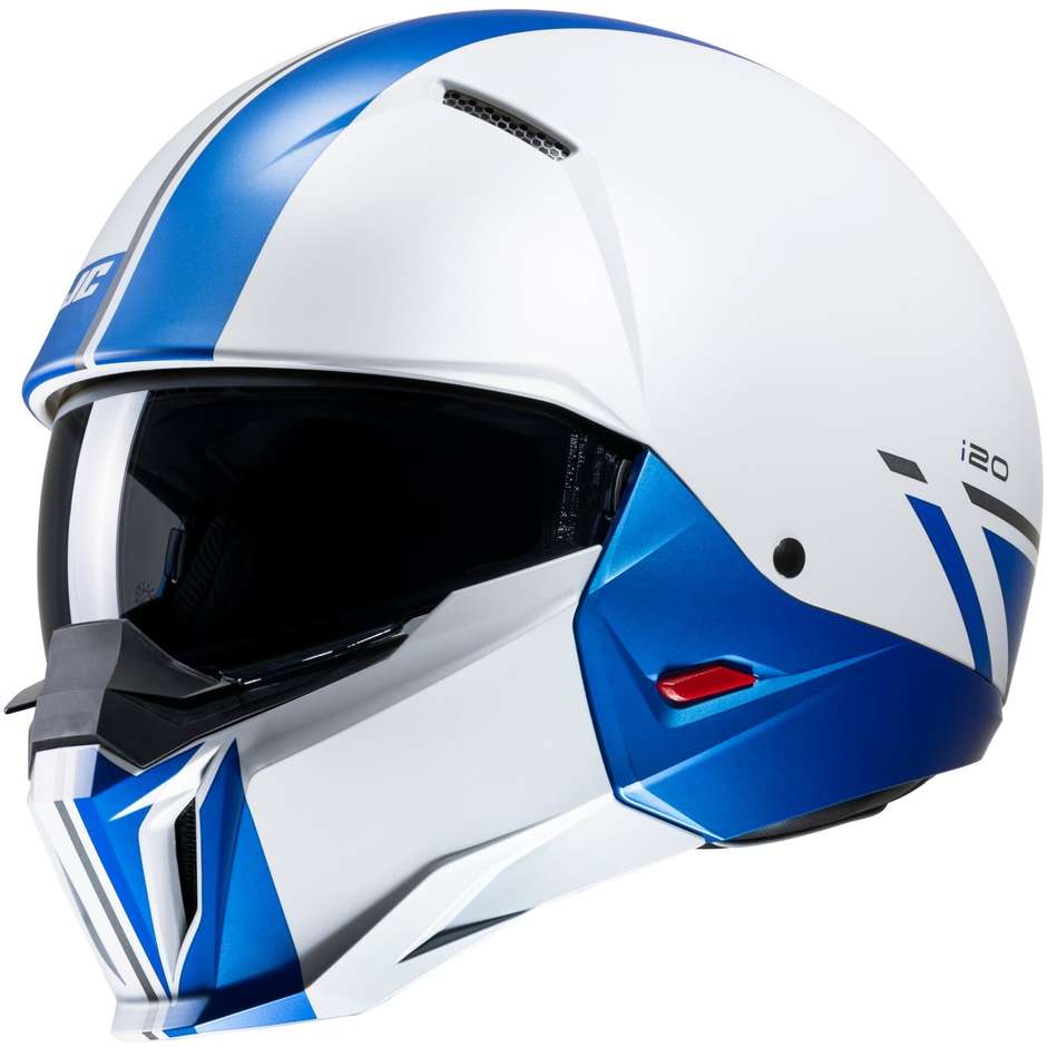 Motorradhelm Jet Hjc i20 BATOL MC2SF Weiß Blau Undurchsichtig