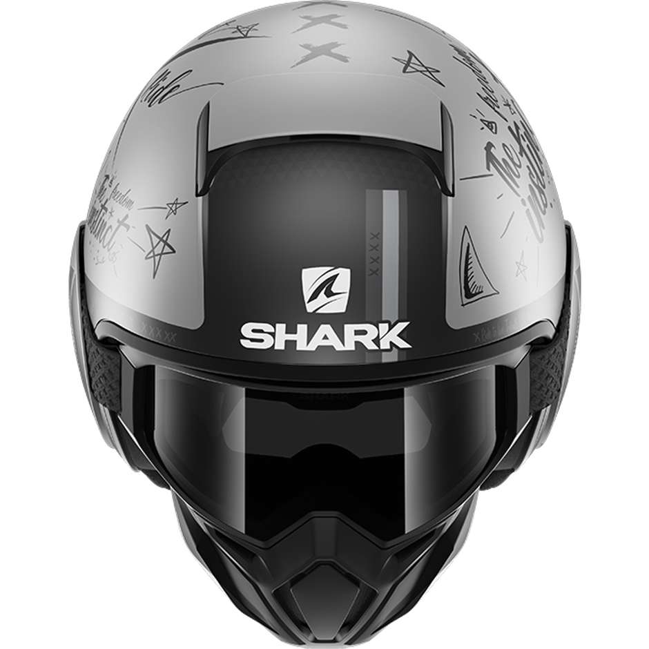 Motorradhelm Jet In Shark STREET DRAK TRIBUTE RM Matt Anthrazitgrau