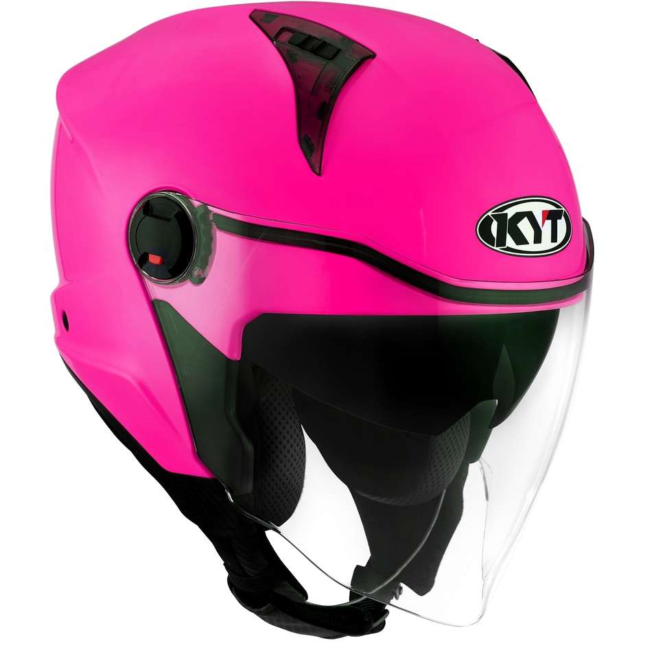 Motorradhelm Jet KYT D-CITY PLAIN Pink Fuo
