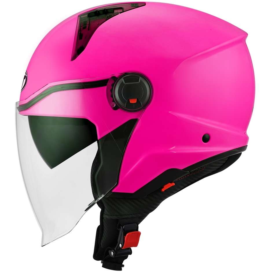 Motorradhelm Jet KYT D-CITY PLAIN Pink Fuo