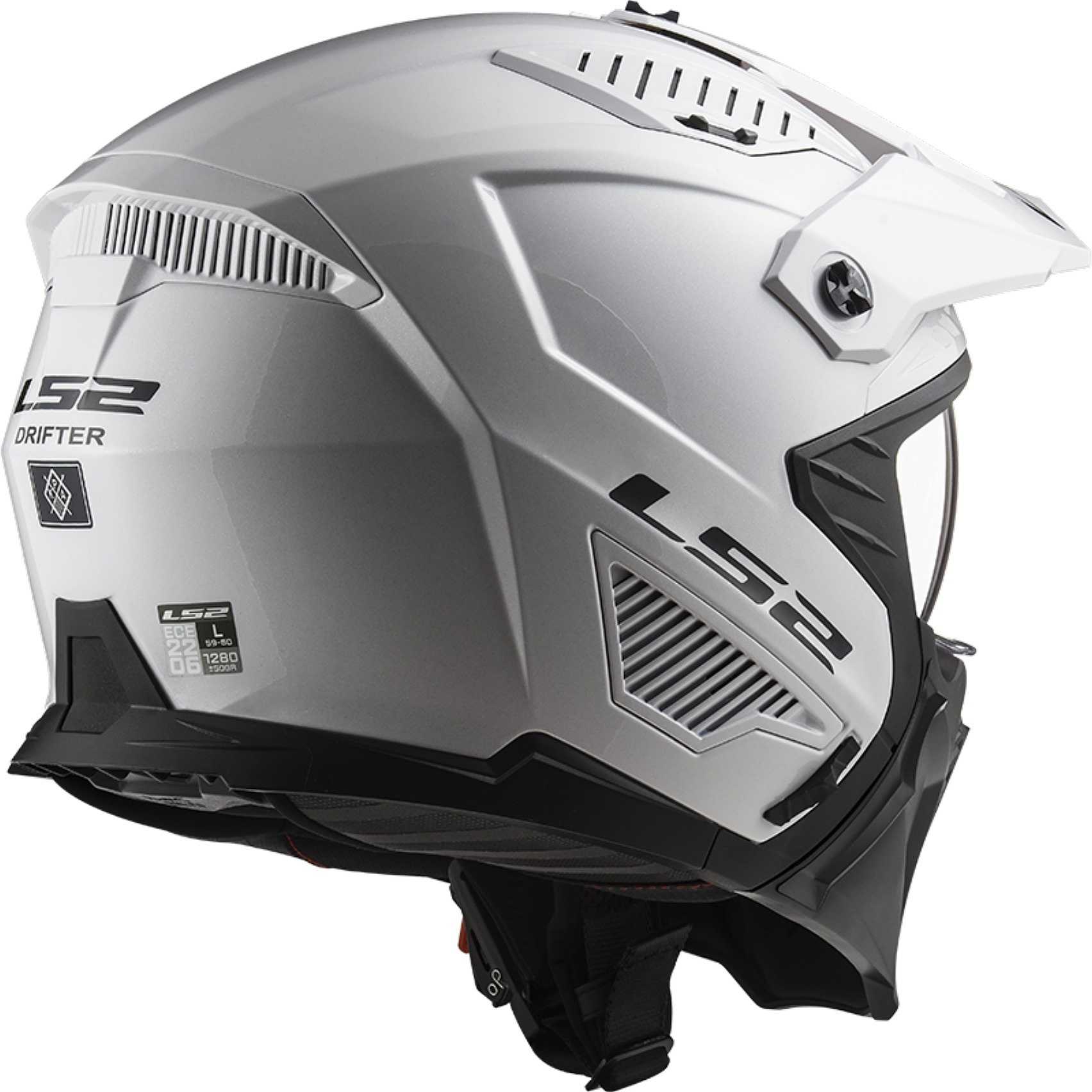 LS2 Explorer Motorradhelm, Weiß, Größe L – Integralhelm Mit Pinlock, Sonnenblende, ECE 22.05