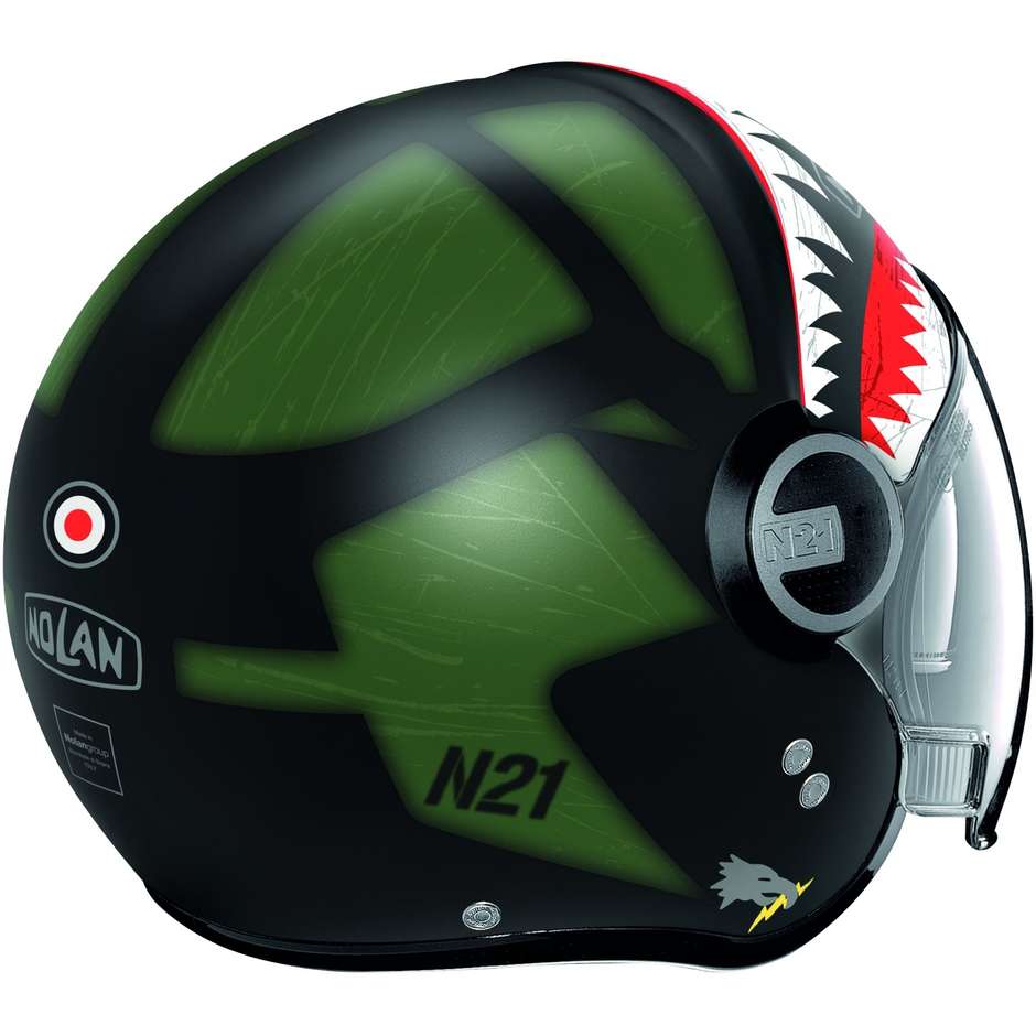 Motorradhelm Jet Nolan N21 VISOR SKYDWELLER 091 Matt Grün