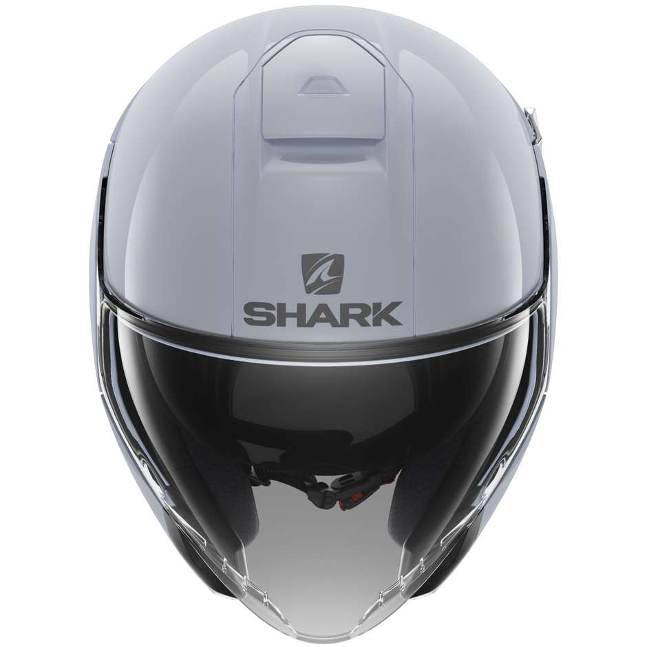 Motorradhelm Jet Shark CITYCRUISER DUAL Blank Weiß Grau Glänzend