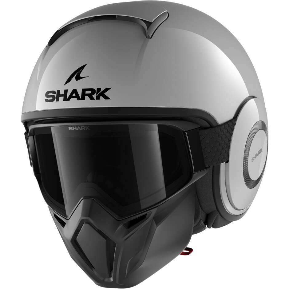 Motorradhelm Jet Shark STREET DRAK BLANK Gun Silber