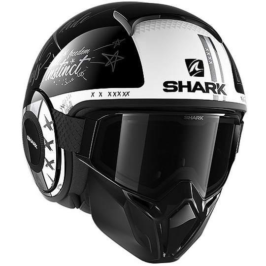 Motorradhelm Jet Shark STREET-DRAK Tribute RM Schwarz Anthrazit Weiß