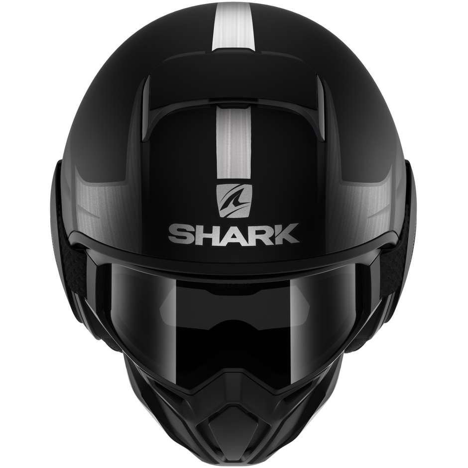 Motorradhelm Jet Shark STREET DRAK TRIBUTE RM Schwarz Chrom Grau