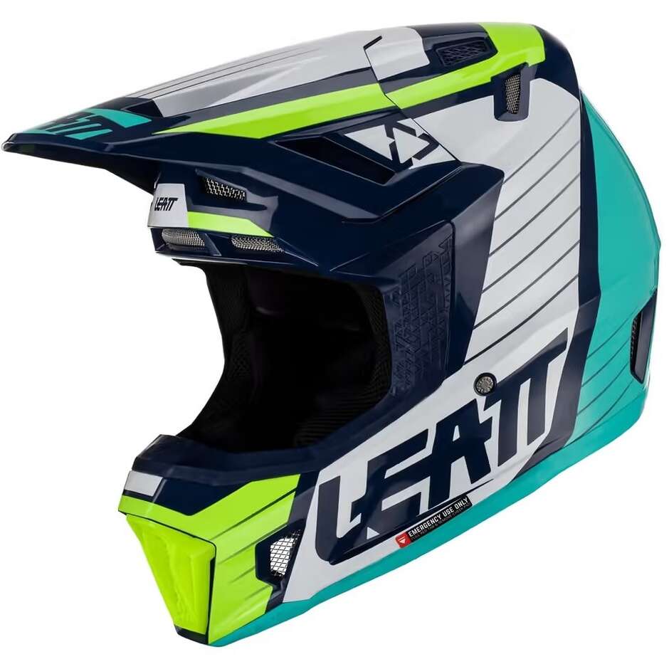 Motorradhelm Leatt 7.5 V23 Cross Enduro Blau mit Maske