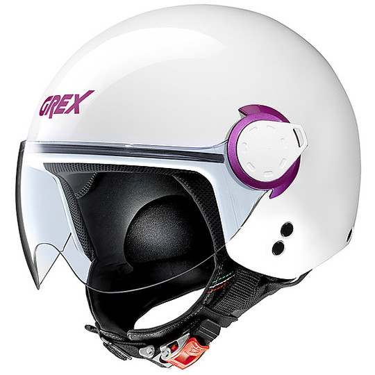 Motorradhelm Mini-Jet Grex G3.1e Couple 014 Glänzend Weiß