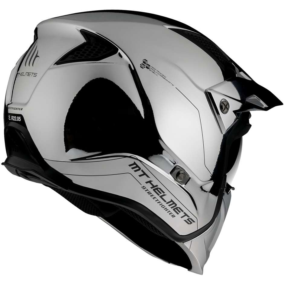 Motorradhelm Mt Helm STREETFIGHTER Sv CHROMED A2 Silber