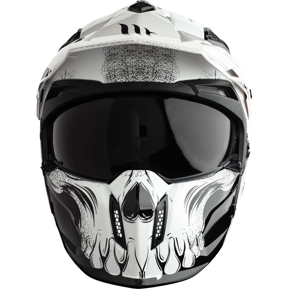 Motorradhelm Mt Helm STREETFIGHTER Sv DUNKELHEIT A1 Schwarz Glänzend Weiß