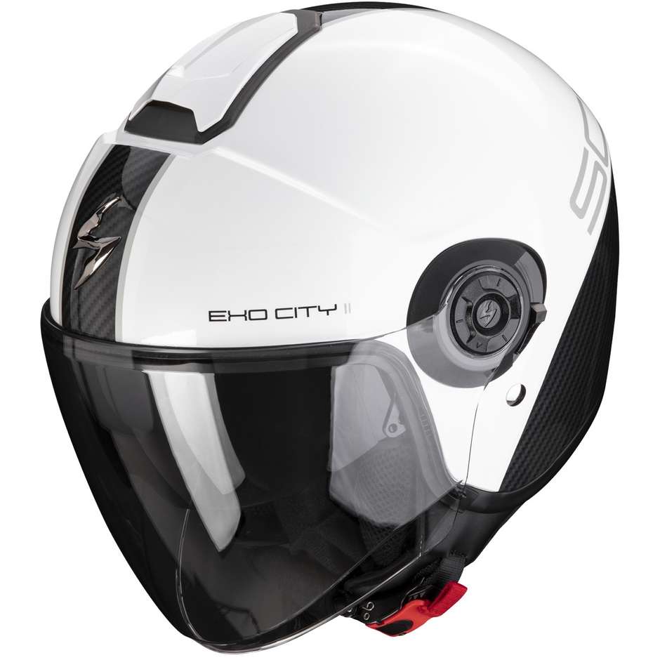 Motorradhelm Scorpion EXO-CITY II CARBO Jet Weiß Schwarz