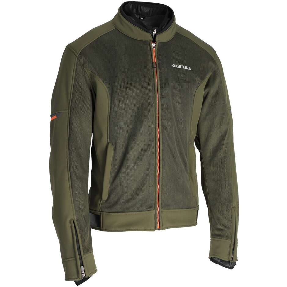 Motorradjacke aus AERBIS CE GORDON Stoff in Grün-Orange