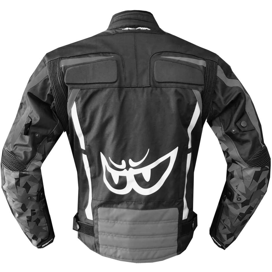 Motorradjacke aus Berik 2.0 Technical Fabric NJ-203302 WP Supersonik Camouflage Black Grey
