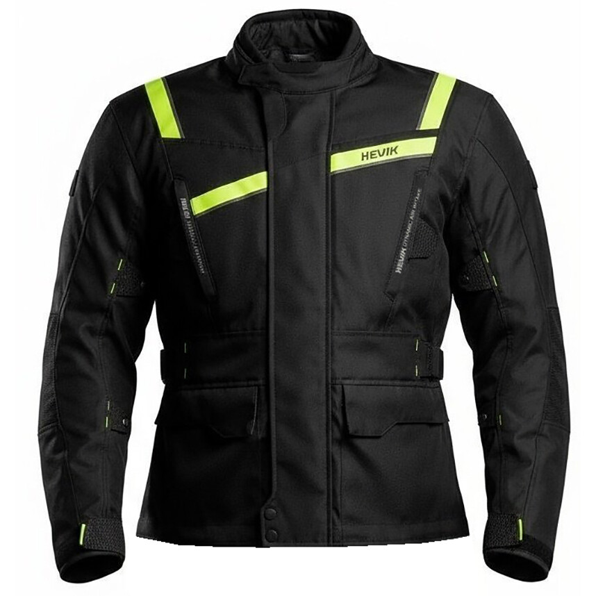 Motorradjacke Aus Hevik Touring STELVIO LIMITED Dreilagigem Schwarzem Stoff