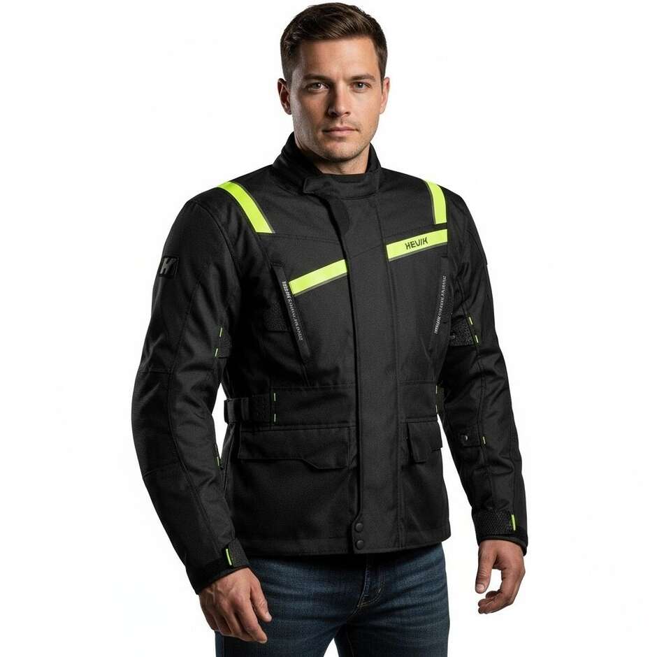 Motorradjacke Aus Hevik Touring STELVIO LIMITED Dreilagigem Schwarzem Stoff
