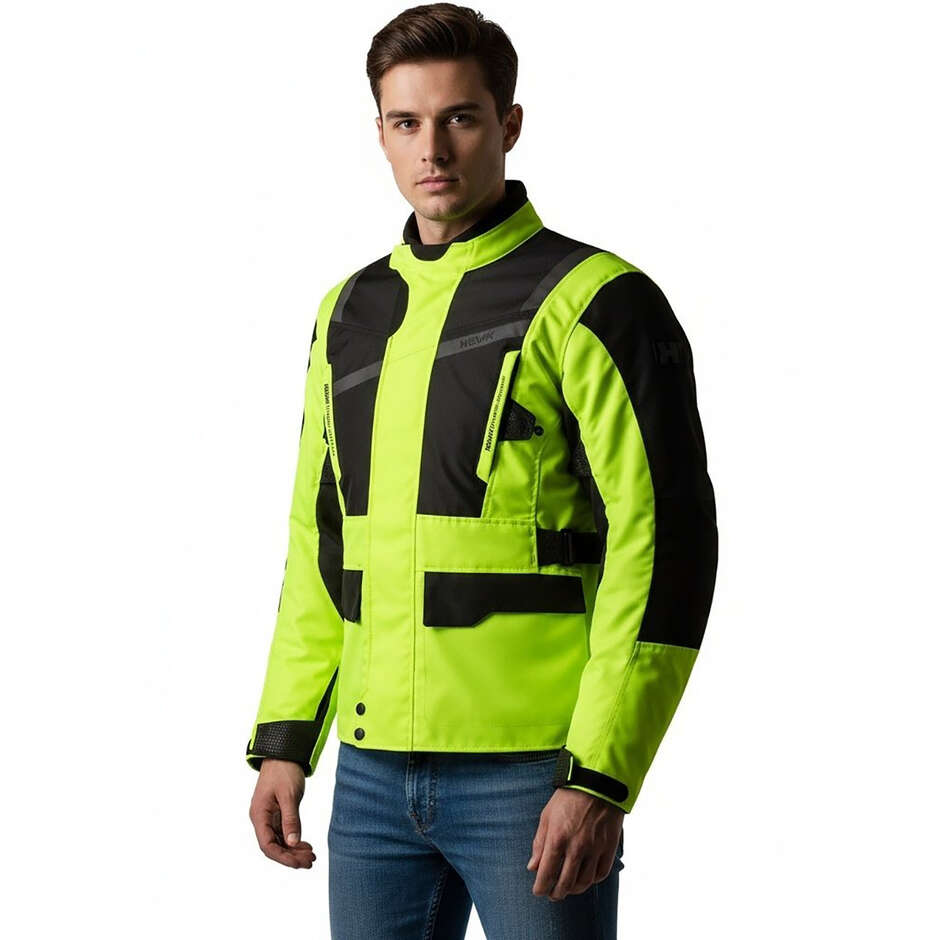 Motorradjacke Aus Hevik Touring Stoff STELVIO LIMITED Triple Layer Gelb Schwarz
