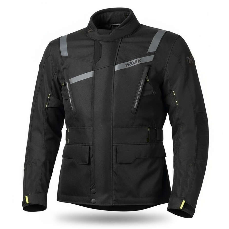 Motorradjacke aus schwarzem Stoff von Hevik Touring STELVIO LIGHT 