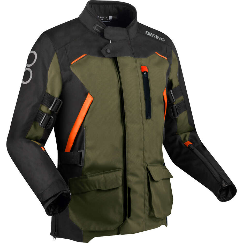 Motorradjacke Bering ZEPHYR Schwarz Khaki Orange