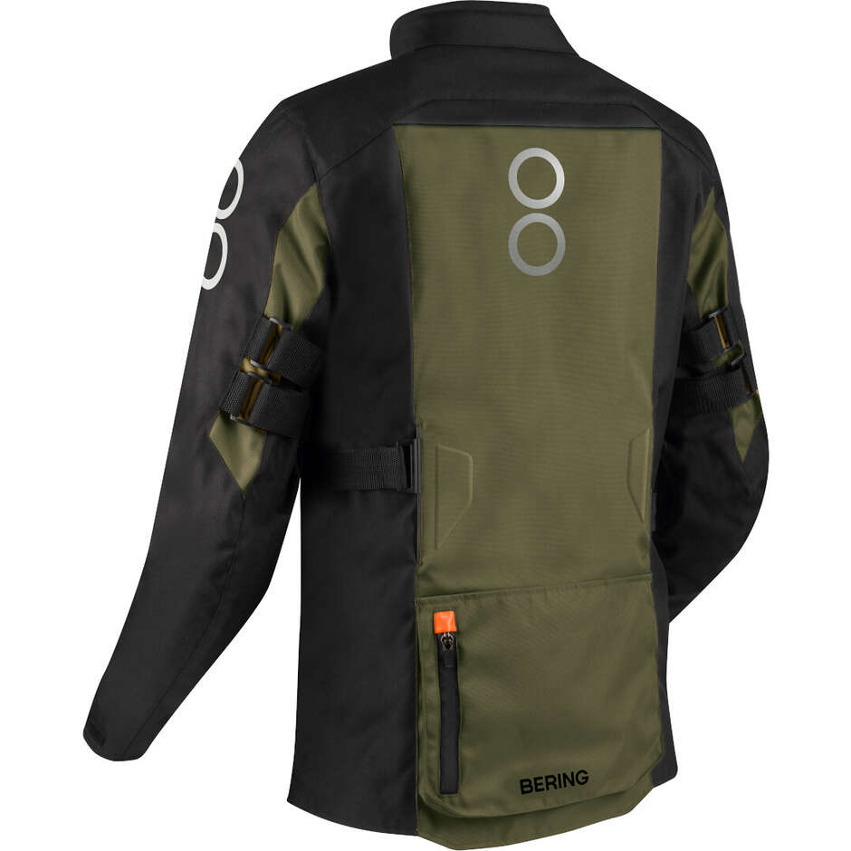 Motorradjacke Bering ZEPHYR Schwarz Khaki Orange