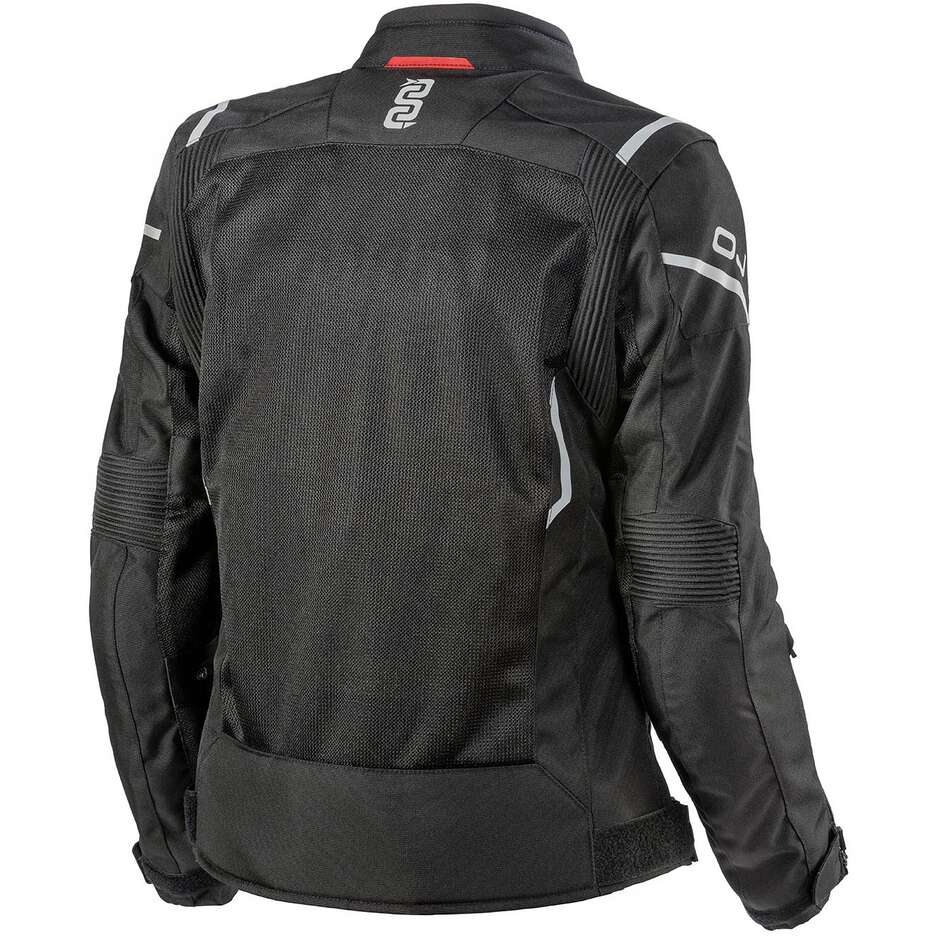 Motorradjacke Frau Perforierter Stoff OJ STREAM LADY Schwarz