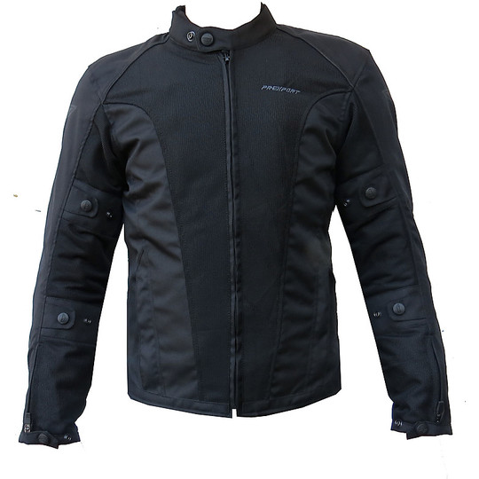 Motorradjacke Sommer Gewebe Prexport Eclipse-Schwarz Perforierte Wasserdicht