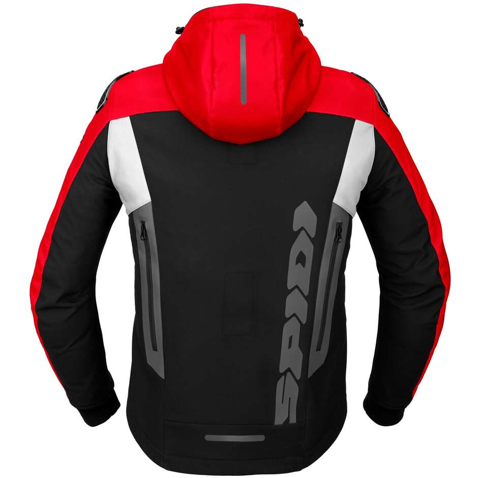 Motorradjacke Spidi HOODIE WARRIOR Schwarz Rot Weiß