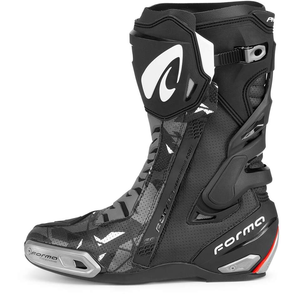 Motorradrennstiefel Perforierte Form PHANTOM FLOW Schwarz