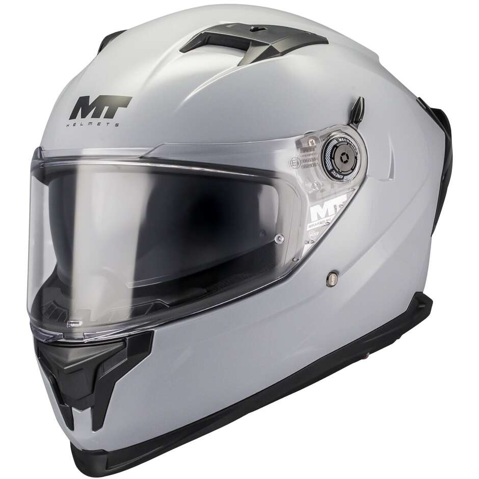Mt Casques BRAKER SV PURE A12 Casque de moto intégral, gris brillant