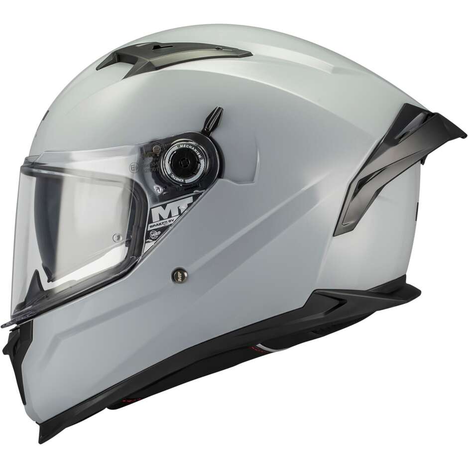 Mt Casques BRAKER SV PURE A12 Casque de moto intégral, gris brillant