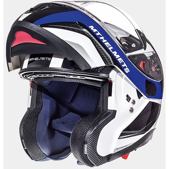 MT Helme Modular Helm ATOM SV Asphalt Schwarz Weiß Blau