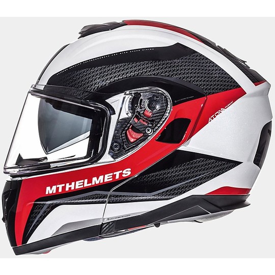 MT Helme Modular Helm ATOM SV Asphalt Schwarz Weiß Rot