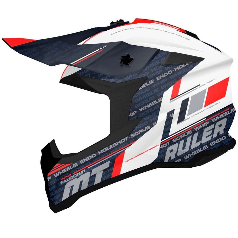Mt Helmet FALCON S RULER A15 Blue White Red Gloss Cross Enduro Motorcycle Helmet