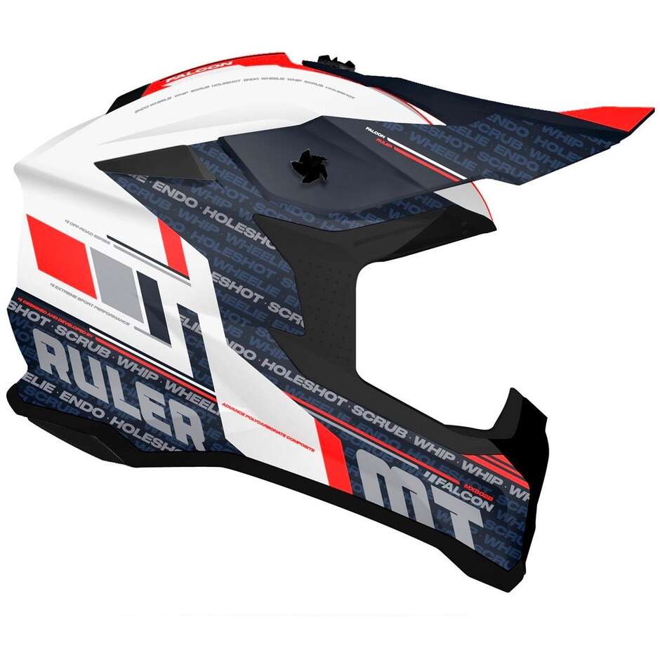 Mt Helmet FALCON S RULER A15 Blue White Red Gloss Cross Enduro Motorcycle Helmet