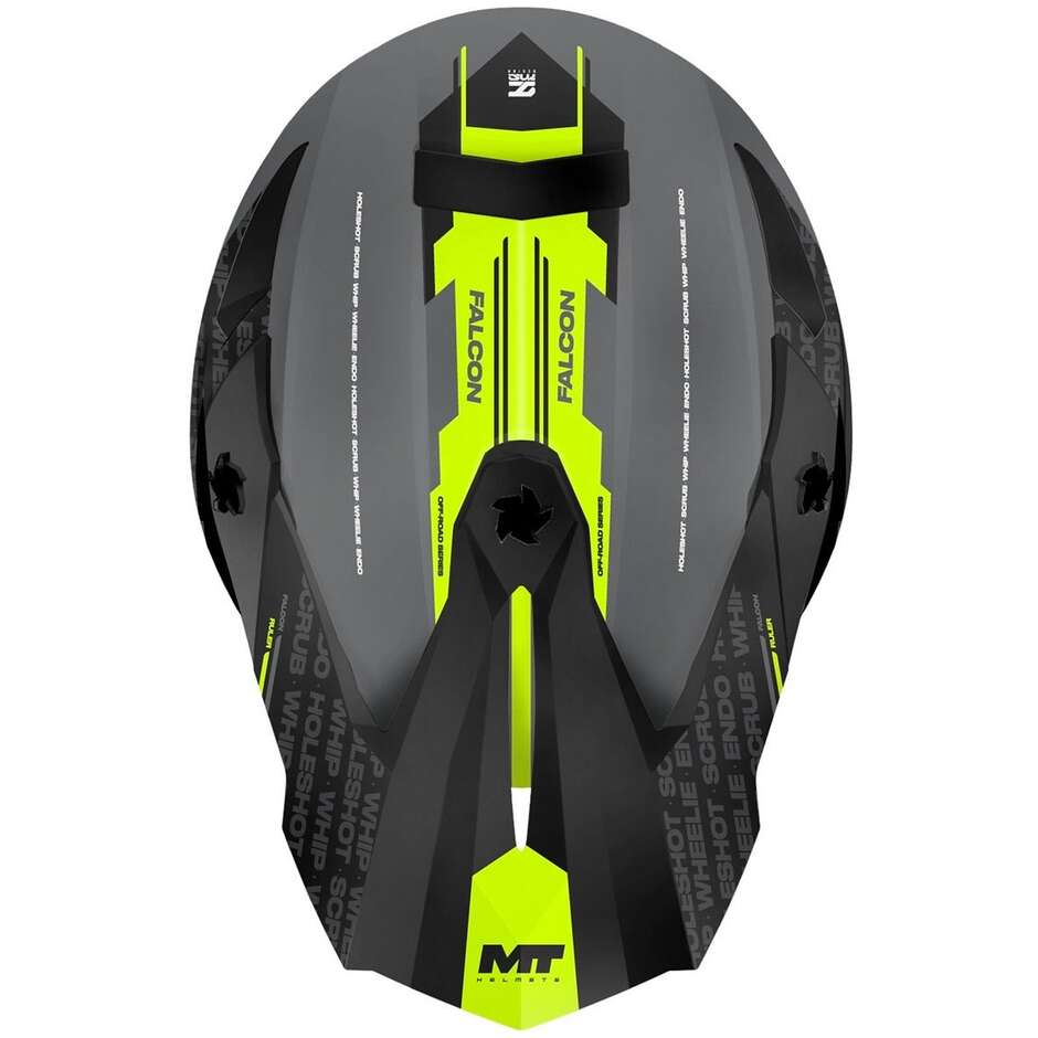 Mt Helmet FALCON S RULER C2 Motocross Enduro Helmet Fluorescent Yellow Matte Grey