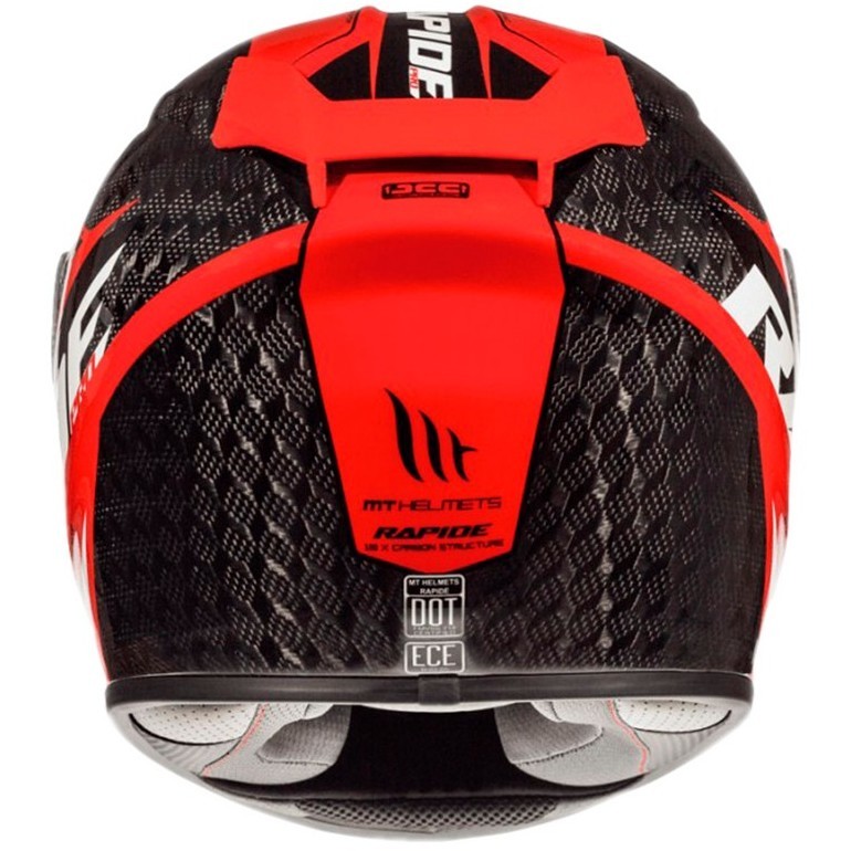Mt Helmet RAPIDE PRO KID Carbon C5 Fluo Red Carbon Casque de moto