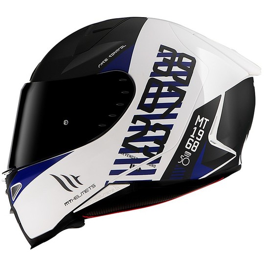 Mt Helmet REVENGE 2 CHRONO A7 Integral Motorcycle Helmet White Opaque Blue