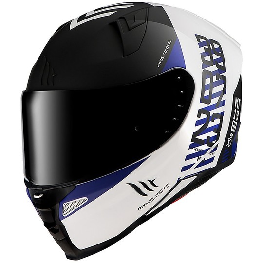Mt Helmet REVENGE 2 CHRONO A7 Integral Motorcycle Helmet White Opaque Blue