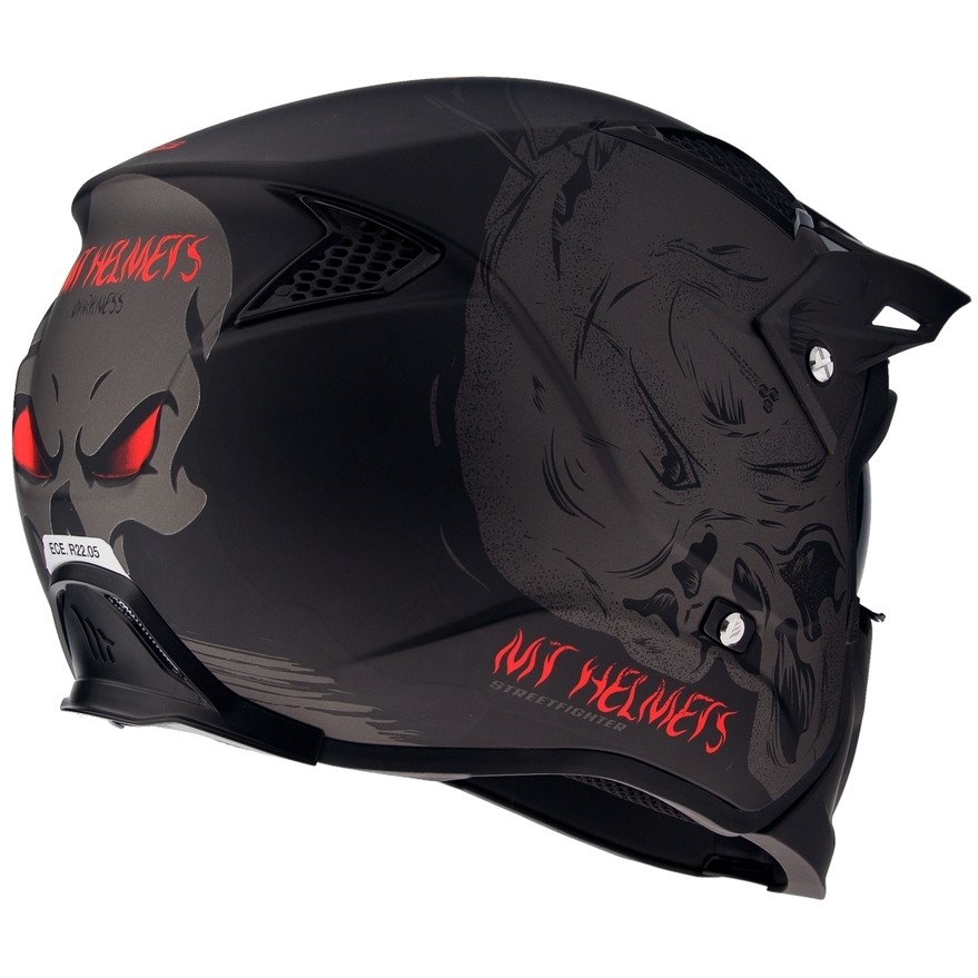 Mt Helmet STREETFIGHTER Sv DARKNESS A2 Matt Gray Motorcycle Helmet