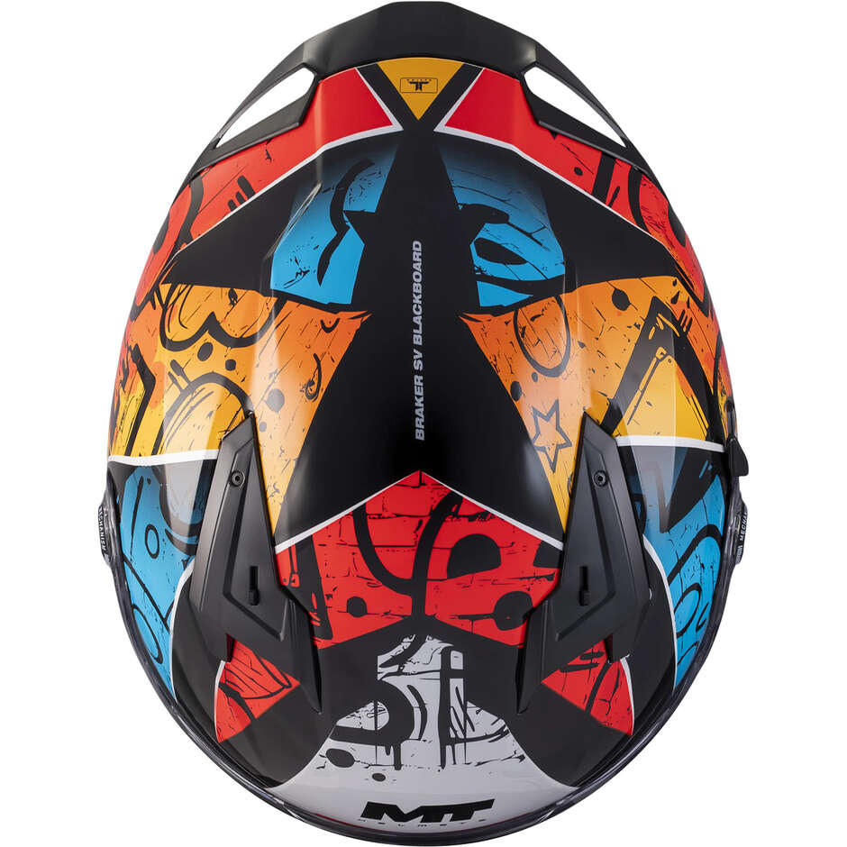 MT Helmets BRAKER SV BLACKBOARD B5 Full Face Helmet, Multicolor, Glossy Grey