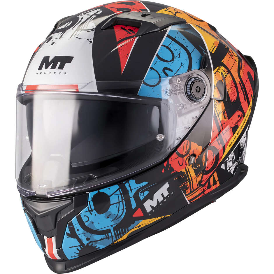 MT Helmets BRAKER SV BLACKBOARD B5 Integralhelm, Mehrfarbig, Glänzend Grau