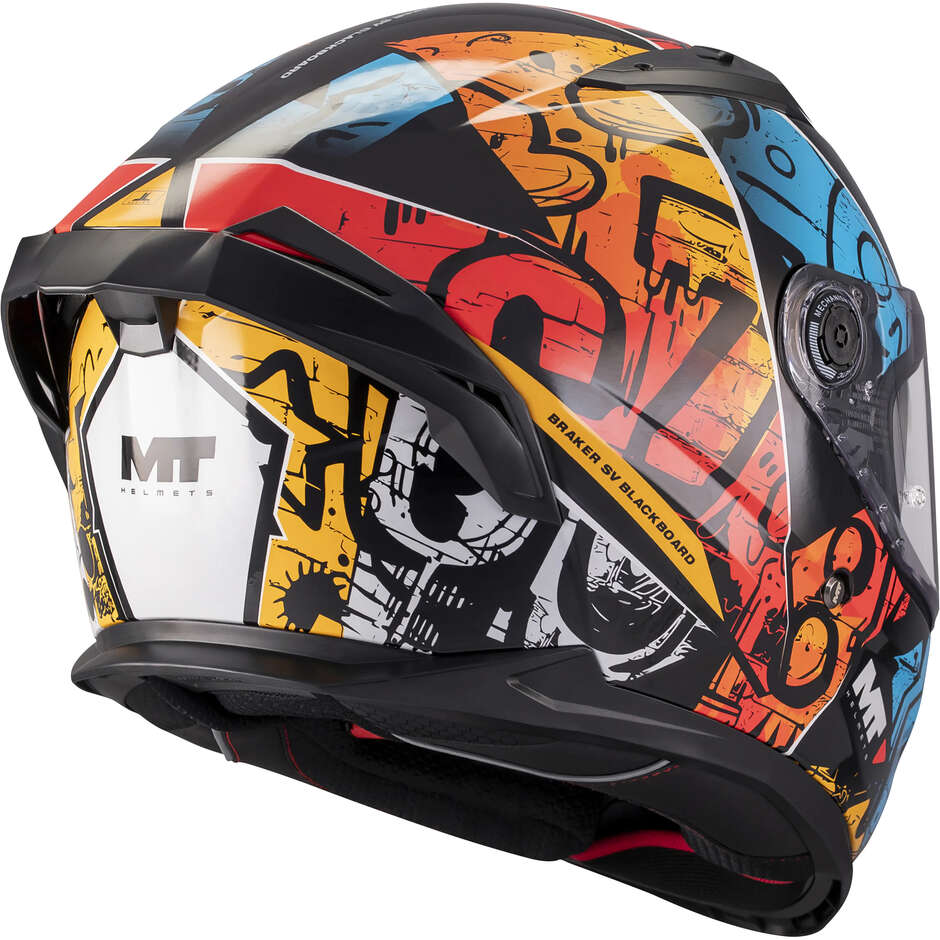 MT Helmets BRAKER SV BLACKBOARD B5 Integralhelm, Mehrfarbig, Glänzend Grau