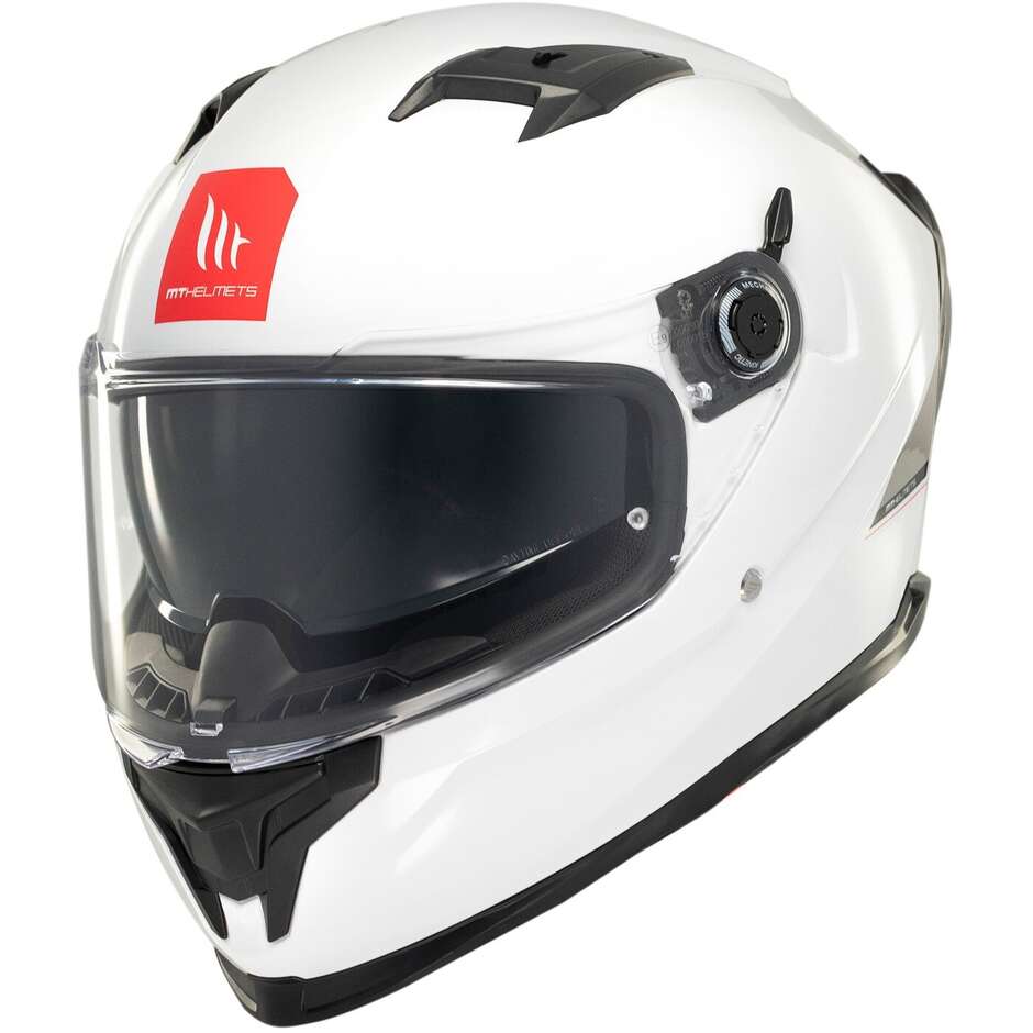 Mt Helmets BRAKER SV SOLID A0 Integralhelm Motorradhelm Perlglanz Weiß