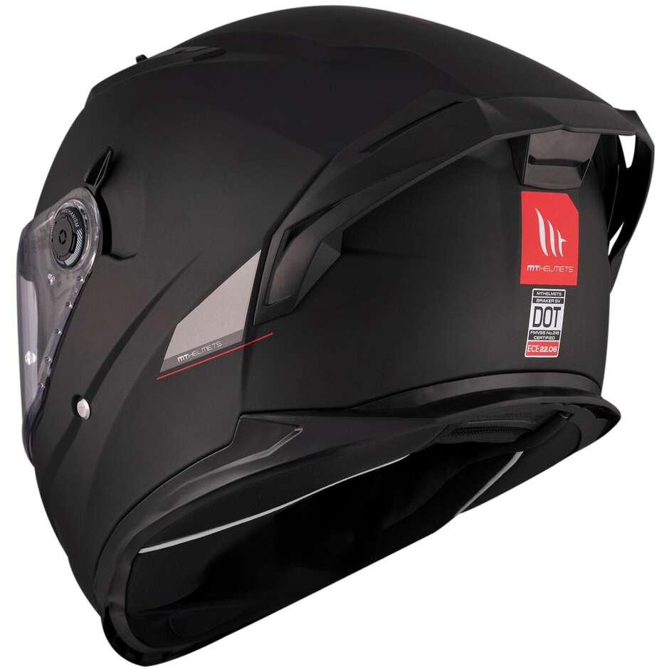 Mt Helmets BRAKER SV SOLID A1 Full Face Motorcycle Helmet Matt Black