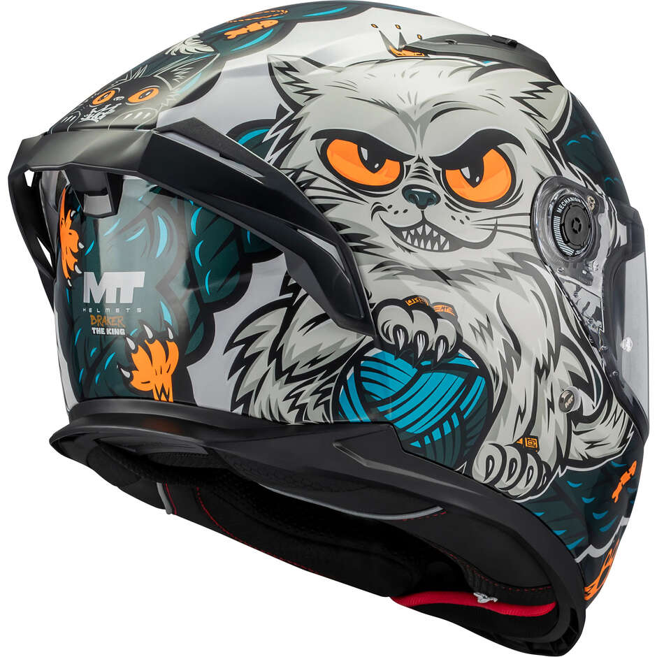 MT Helmets BRAKER SV THE KING A7 Full Face Helmet, Multicolor, Gloss Black