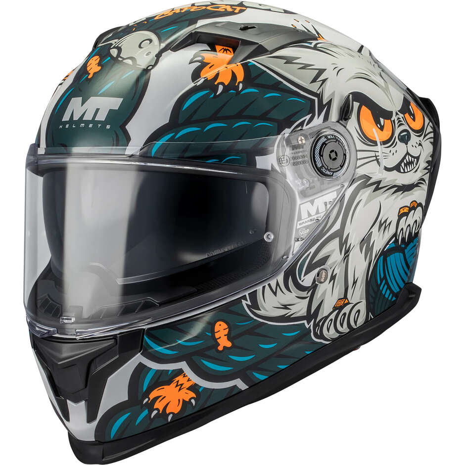 MT Helmets BRAKER SV THE KING A7 Integralhelm, Mehrfarbig, Glänzend Schwarz